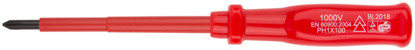 FIT Отвертка РН1 х 100 мм крестовая с изолированным жалом 1000 В CrV ...