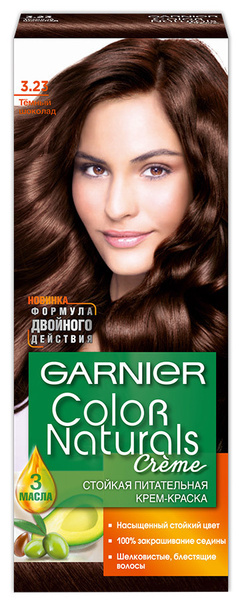 Garnier Краска для волос Color Naturals Тон №3.23 Темный шоколад, 110 ...
