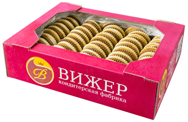 СЛАДОЯР Печенье Сахарное мини с начинкой со вкусом малины, 6 коробок по ...