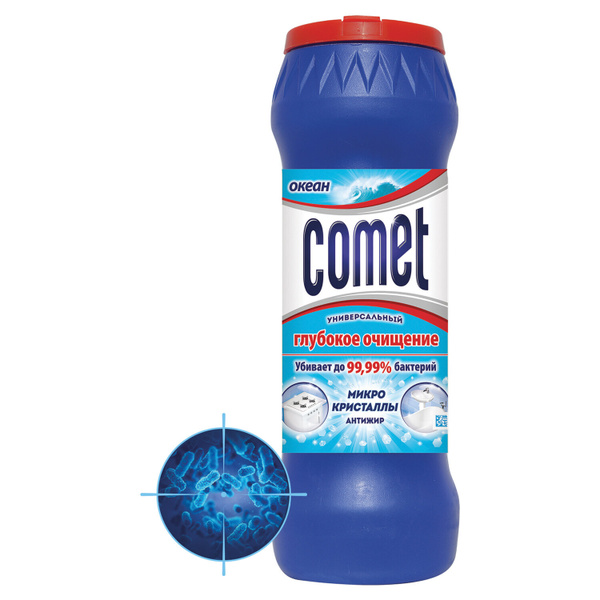 Чистящее средство 475г COMET (Комет) "Океан", порошок, дезинфицирующий ...