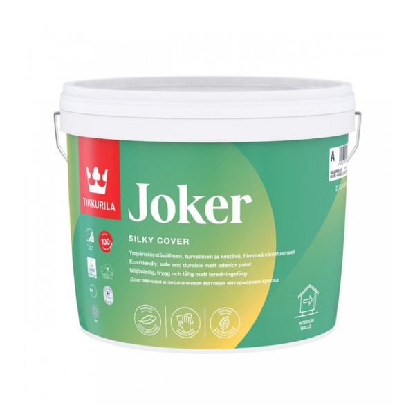 Краска Tikkurila для стен моющаяся JOKER / Джокер Гладкая, Акрилатная ...
