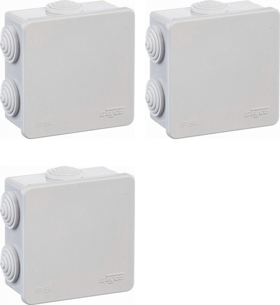 Коробка распределительная Tyco 85x85x40 квадратная 6 вводов для ...