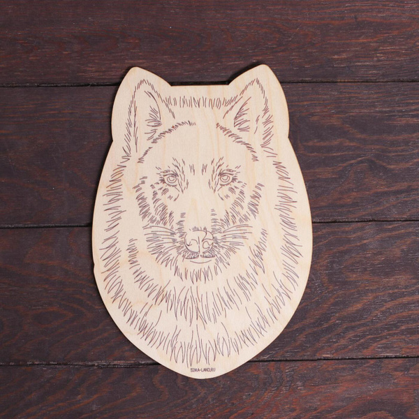 Доска для выжигания Лесная мастерская "Волк", с рисунком, для детей ...
