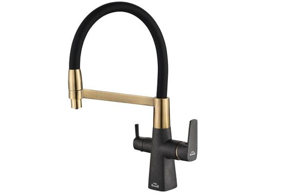Смеситель ZorG SH 818-6 BLACK BR Латунь С краном для питьевой воды ...