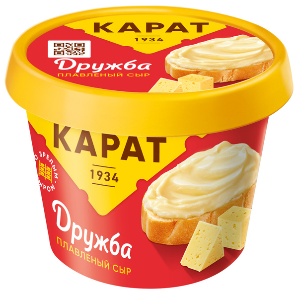 Сыр плавленый КАРАТ Дружба, 45%, 230 г - купить с доставкой по выгодным ...