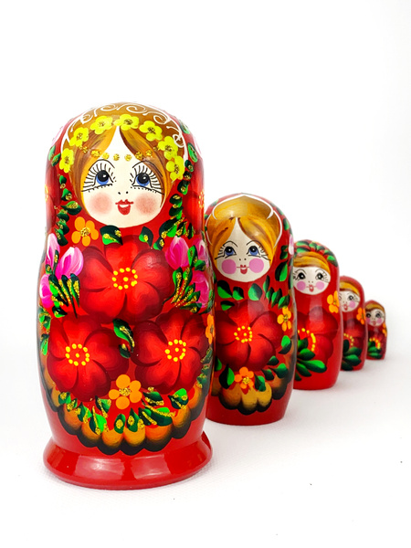 Матрешка деревянная детская традиционная игрушка 5 мест 15 см - купить ...