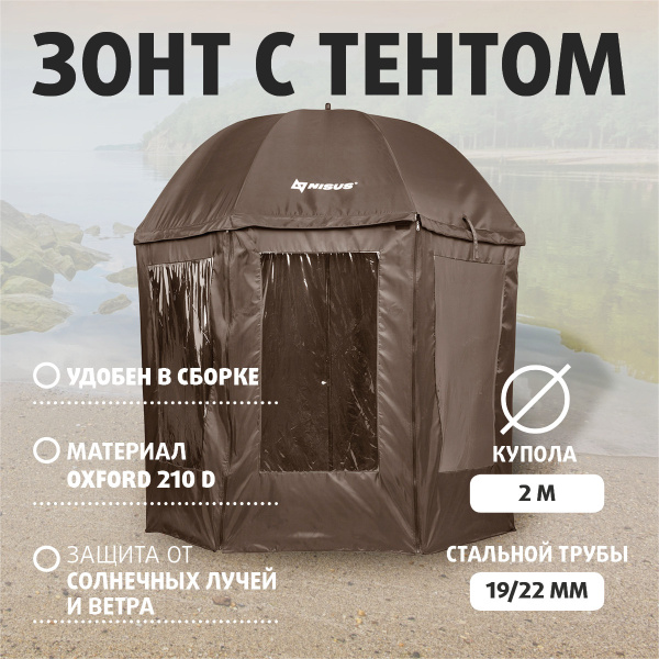 Пляжный зонт Nisus, высота 225 см купить по низкой цене с доставкой в ...