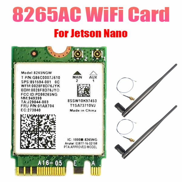 WiFi-карта AC8265 + антенна 6 ДБ Сетевой адаптер для модуля Jetson Nano ...