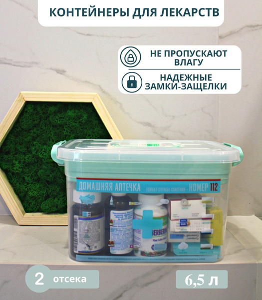 Аптечка контейнер для хранения лекарств Elly home 6,5 л, 1 шт - купить ...
