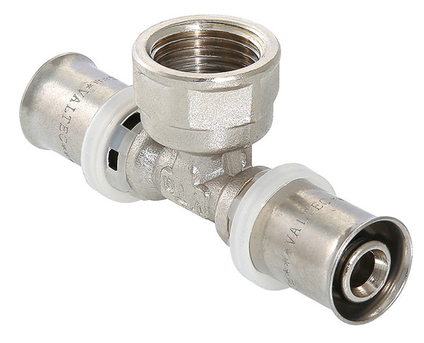 Тройник Valtec VTm.232.N.200420 пресс , резьба - внутренняя 20 х 1/2" х ...