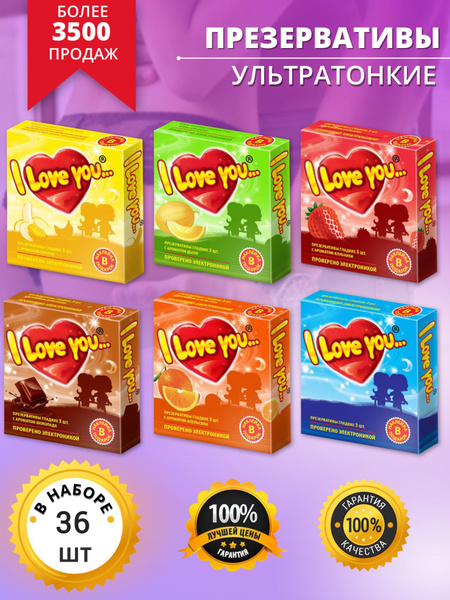 Ультратонкие презервативы I Love You ароматизированные - купить с ...
