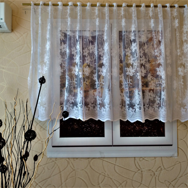 Тюль высота 120 см, ширина 150 см, крепление - Кулиска, белый - купить ...