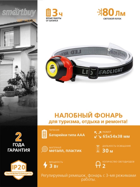 SmartBuy Налобный фонарь - купить с доставкой по выгодным ценам в ...
