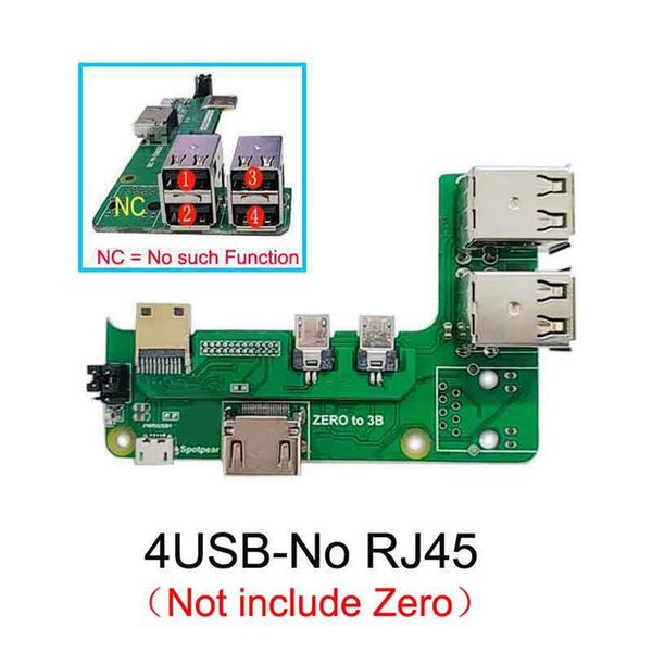 Интерфейсный адаптер Raspberry Pi Zero от 2 Вт до 3B 4 USB ...