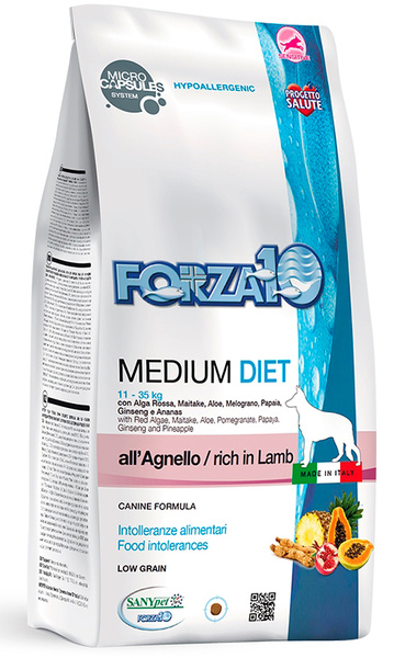 Корм Forza10 Diet Medium (гипоаллергенный) для собак средних пород при ...