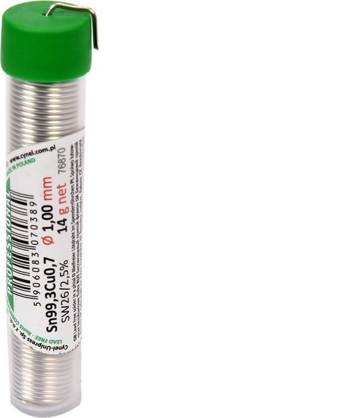 Припой для пайки бессвинцовый с флюсом Sn99.3Cu0.7, 1,0мм/ 14г - купить ...