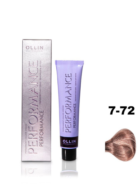 Ollin Performance крем-краска для волос 7/72 русый коричнево-фиолетовый ...