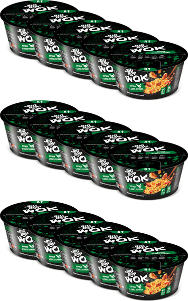 Лапша Big Bon Wok с курицей и соусом терияки быстрого приготовления ...