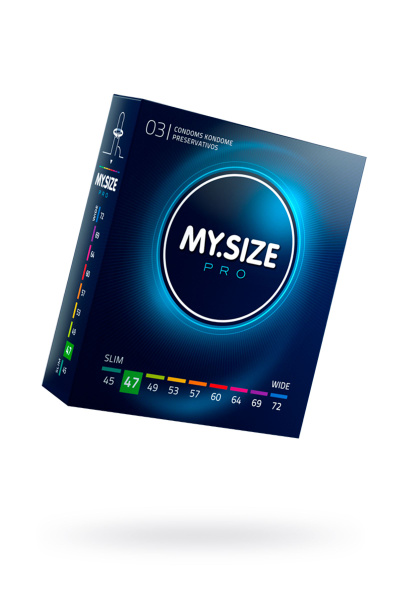 Презервативы MY SIZE стандартный размер 47, 3 шт., натуральный латекс ...