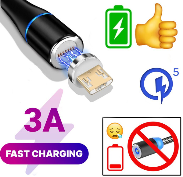 Кабель microUSB VIDGES Магнитная зарядка Micro USB 3A Quick Charge ...