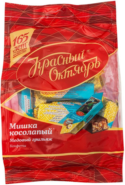 Конфеты Красный Октябрь Мишка косолапый Медовый грильяж 200г - купить с ...