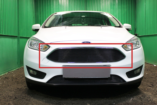 Защитная сетка радиатора верх черная Ford Focus 3 (2014-2019 ...