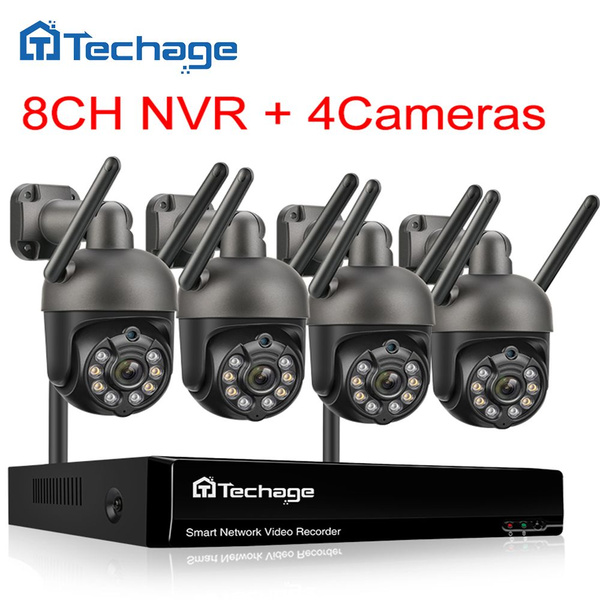 Система видеонаблюдения Techage TA-8508W-4-PT815GW-30W-1T-CP 2048×1536 ...
