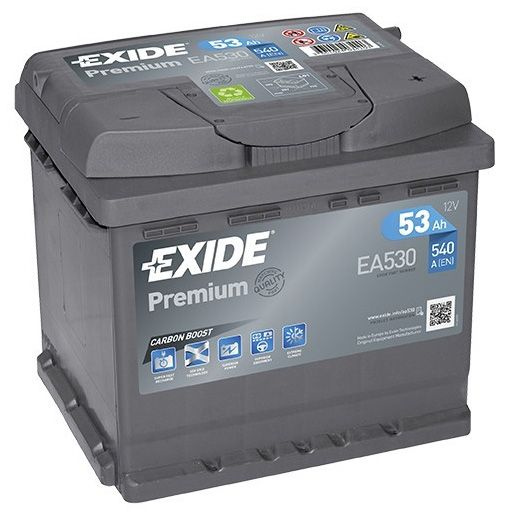 Аккумулятор автомобильный 12v 53 Ah EXIDE Premium 53 Ah 540 A обратная ...