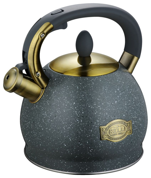 Чайник со свистком KELLI KL-4555, 3л, силиконовая ручка купить на OZON ...