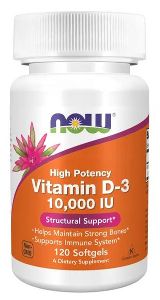 Отдельные витамины NOW Foods Vitamin D3 10 000 IU (120 капсул) - купить ...
