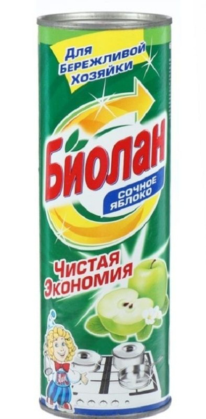 Универсальное чистящее средство Биолан Сочное яблоко, 400 г, порошок ...
