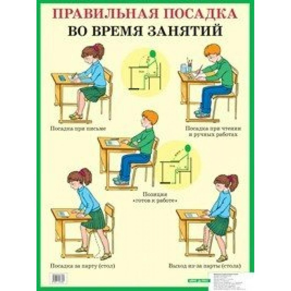 Правильно сидеть за партой первокласснику