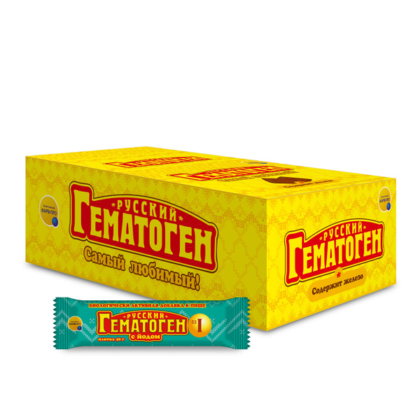 Гематоген Русский с йодом 40 г x24 - купить с доставкой по выгодным ...