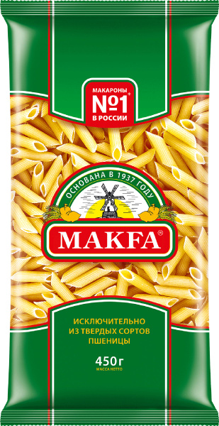 Макароны MAKFA Перья любительские, группа А, 450 г / Вермишель, паста ...