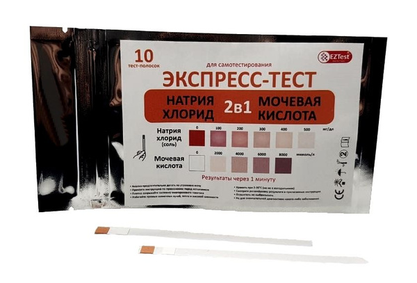 Тест-полоски 2 в 1 индикаторные для полуколичественного анализа мочевой ...