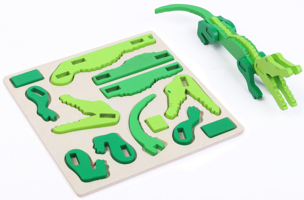 Деревянный конструктор 3D "Крокодил", сборная модель-пазл, игровой ...