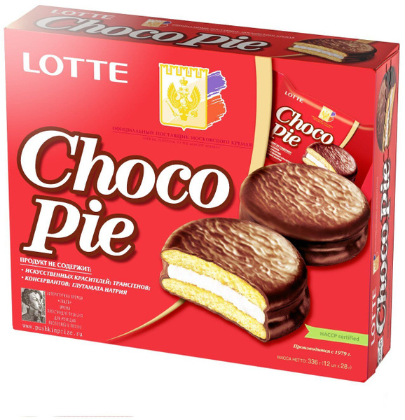 Choco Pie Печенье Lotte, классическое, 12 шт, 336 г - купить с ...