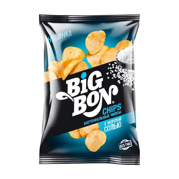 Картофельные чипсы, BIG BON, 75 г с морской солью - купить с доставкой ...