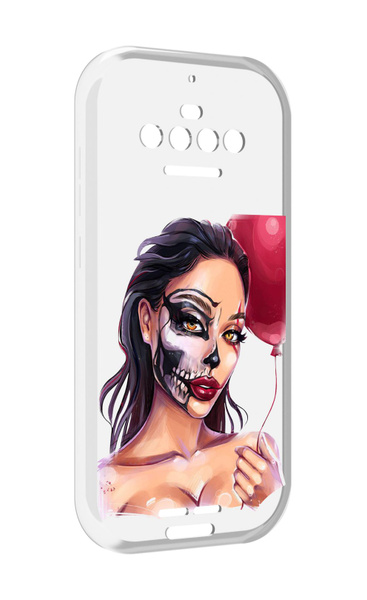 Чехол-бампер MyPads для Oukitel F150 R2022 с рисунком девушка-с-гримом ...