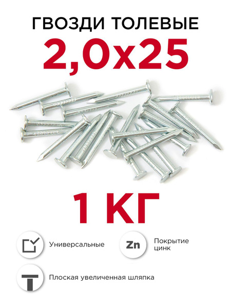 Гвозди 2 x 25 мм 1 кг ПРОФИКРЕП купить по низкой цене в интернет ...