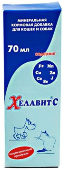 Хелавит С (Дельта) минеральная кормовая добавка для кошек и собак, 70 ...