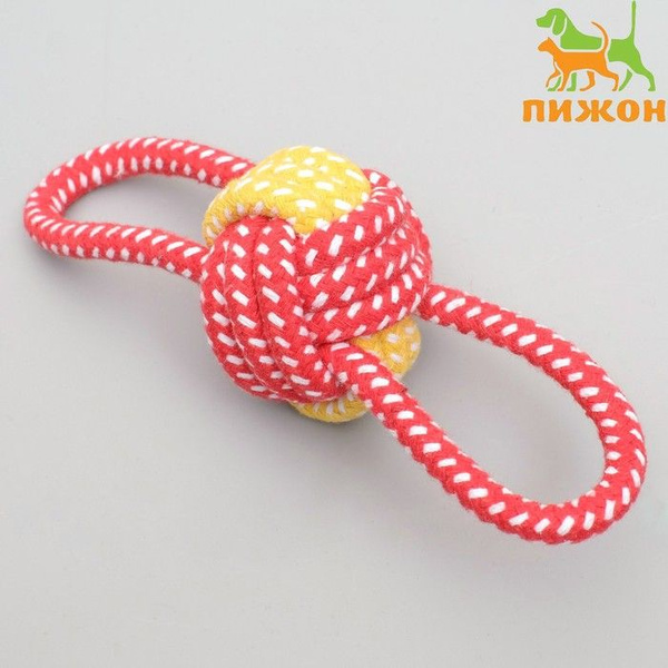 Игрушка канатная "Мяч с ручками", до 35 г, мяч 6 см, цветов купить на ...