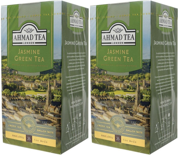 Чай зеленый Ahmad Tea Jasmine Green с жасмином в пакетиках 2 г х 25 шт ...