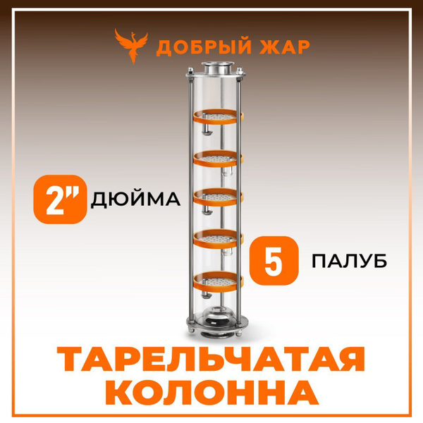 Тарельчатая ситчатая бражная колонна 2 дюйма, 5 уровней - купить с ...