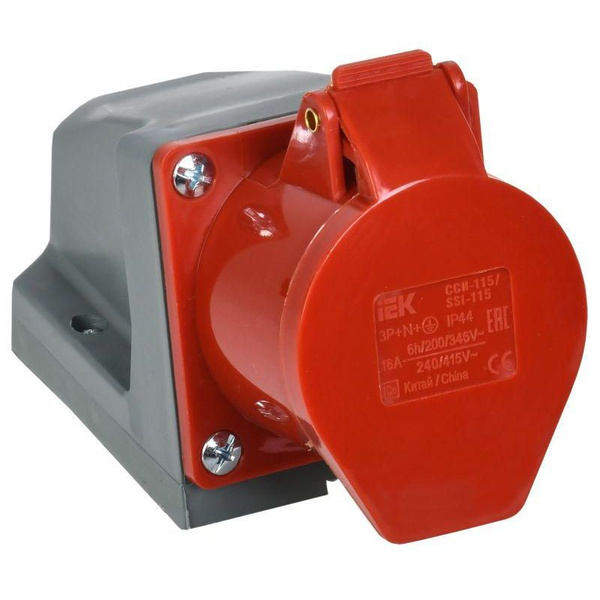 Розетка ОП ССИ-115 16А 3P+PE+N 380В IP44, IEK PSR12-016-5 (1 шт ...