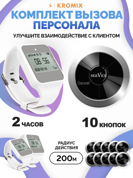 Кнопка вызова персонала и часы пейджер. Система вызова из 2-х часов и ...