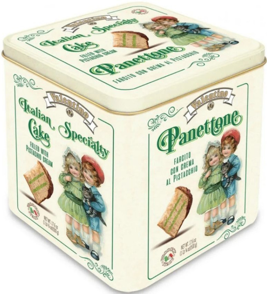Кекс (Кулич) Panettone VALENTINO с фисташковым кремом ж/банка 500г ...