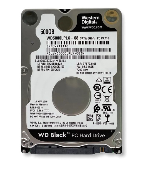 500 ГБ Внутренний жесткий диск Western Digital WD Black (WD5000LPLX ...