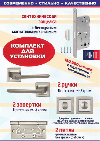 Межкомнатный комплект ручек: Ручка дверная для двери BLADE, цвет ...
