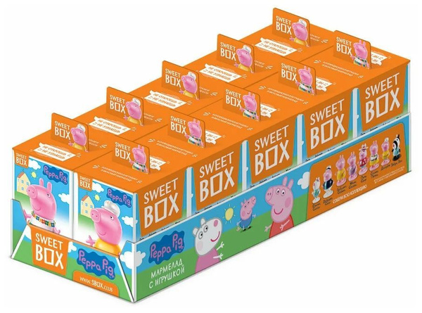 Sweet Box СВИТБОКС СВИНКА ПЕППА Мармелад с игрушкой, 10 штук по 10гр ...